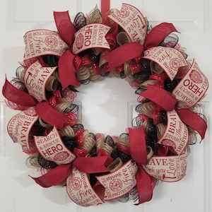 Firefighter Wreath, Fire Station Wreath, Fireman Retirement Gift, Fire Department Decoration, Firefighter Gift For Men, Firefighter Pride