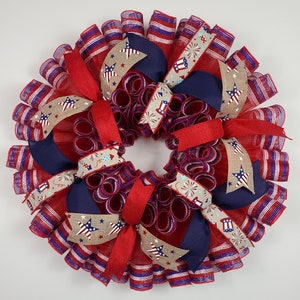 Patriotic Summer Wreaths, Memorial Day Wreath, Patriotic Door Decor, Rustic Americana Wreath, 4th Of July Wreath, Patriotic Decorations