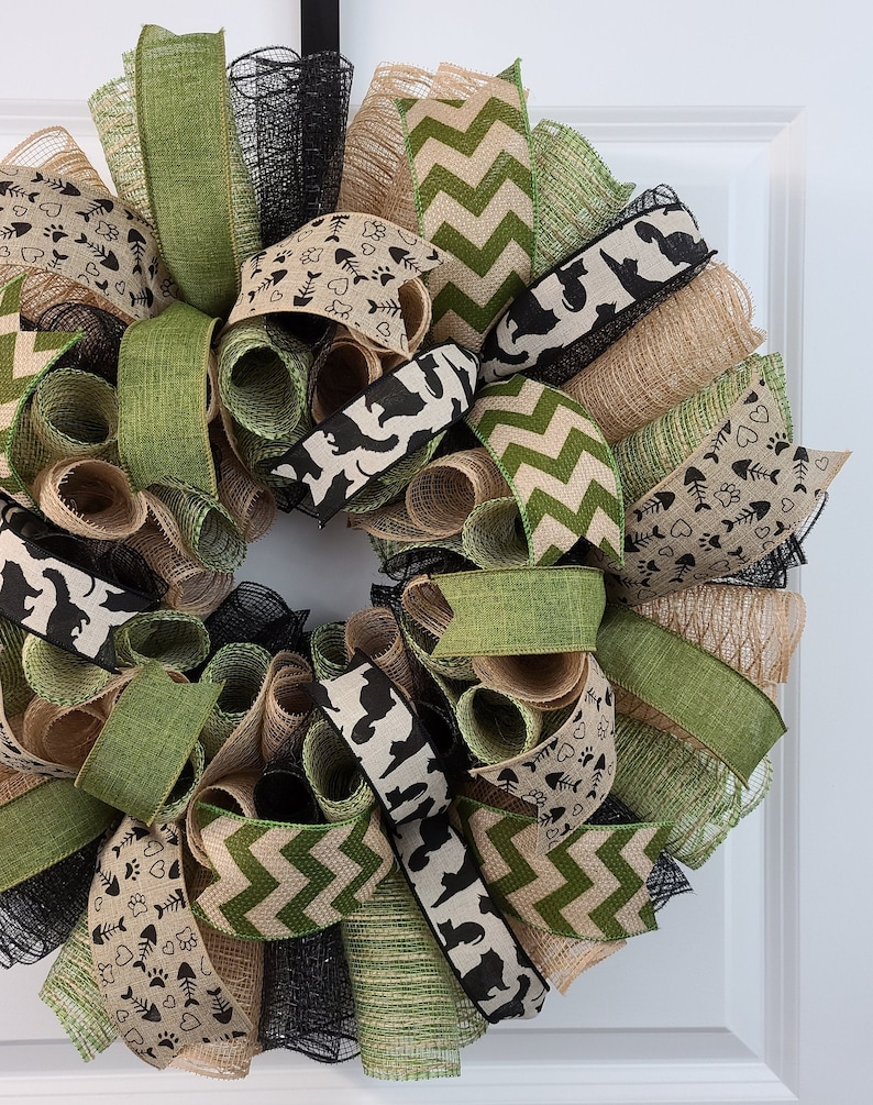 Cat Wreath Cat Door Wreath Cat Door Hanger Cat Themed Etsy