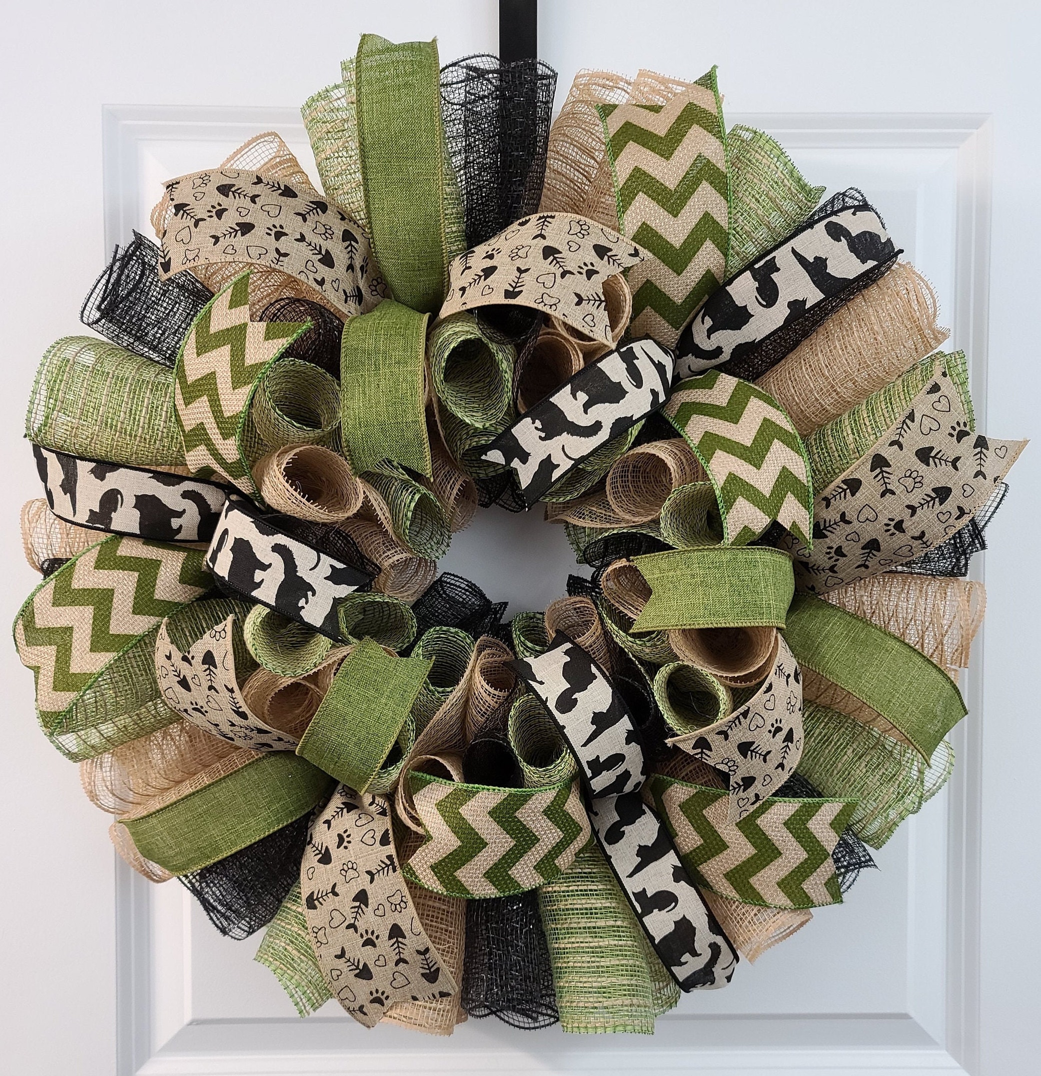 Cat Wreath Cat Door Wreath Cat Home Decor Cat Themed Gifts Etsy