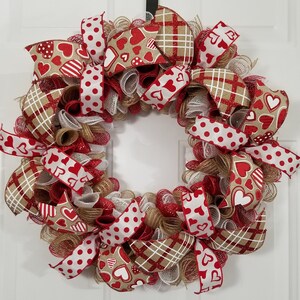 Valentines Day Door Wreath, Wreaths For Valentine&#39;s Day, Valentine Door Decorations, Valentines Day Door Hanger, Heart Themed Door Decor