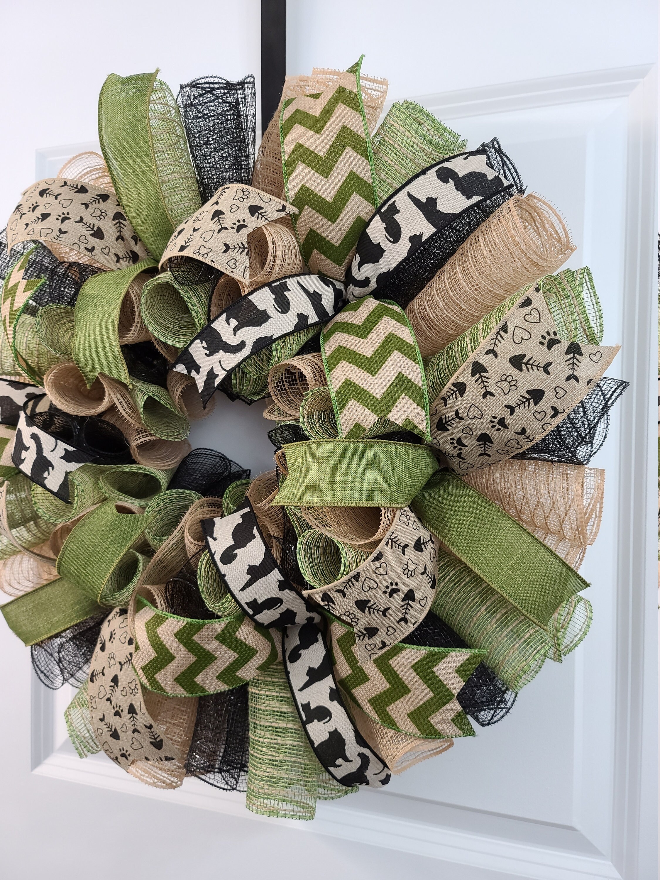 Cat Wreath Cat Door Wreath Cat Home Decor Cat Themed Gifts Etsy