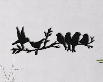 Birds on Branch Wall Art, Birds Sign Wall Art, Living Room Wall Art, Interior Decoration, Wall Hangings, Metal Wall Decor, Birds on Branch