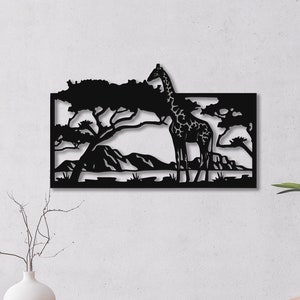 Giraffe Wall Decor, Metal Wall Art, Animal Wall Art, Metal Animal Decor, Safari Wall Decor, Modern Home Decor, 50x30 cm - 20&quot;x12&quot; inch