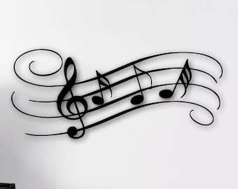 Music Notes Wall Art, Metal Wall Decor, Music Decor, Music Decor, Living Room Decoration, Wall Hangings, Music time