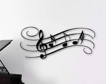 Music Notes Wall Art, Metal Wall Decor, Music Decor, Music Decor, Living Room Decoration, Wall Hangings, Music time