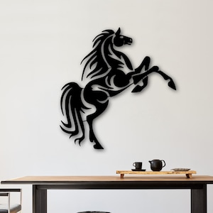 Metal Horse Decor, Metal Wall Art, Home Office Decoration, Wildlife Lover Gift, Wall Hangings, Horse Sign, Size; 20&quot;x18,5&quot; / 50x47cm