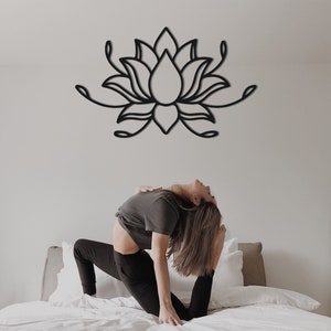 Metal Lotus Flower Wall Art, Spiritual Decor, Yoga Decor, Bedroom Wall Decor, Housewarming Gift, Wall Hangings, Yoga Decor, Yoga Wall Art