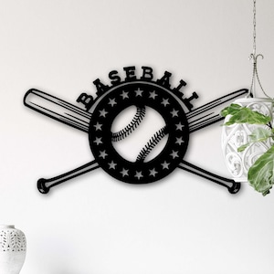 Baseball Wall Art, Sports Sign, Baseball Players, Gift for Baseball Players, Baseball Metal Wall Decor, Size; 20&quot;x10,7&quot; / 50x27cm