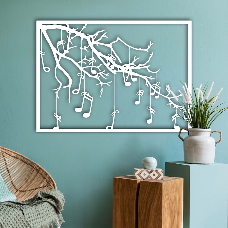 Tree Note Wall Tree of Music Wall Art, Metal Wall Decor, Music Decor, Music Decor ...