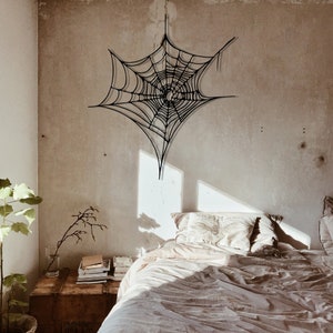 Metal Spider Web Decor Art Black Metal Wall Art For Home Halloween Living Room Decor Fall Decorations For Home image 6