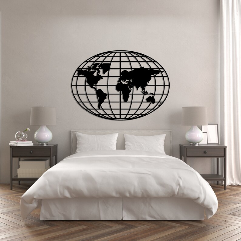 Metal World Map Metal Wall Art Map Wall Art Metal Wall Etsy Canada