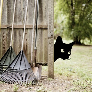 Metal Art Garden Cat Decoration , Garden Art, Yard Art, Hand Made, Spring Garden Decoration, Outdoor Garden Decor, Metal Fence Ornament