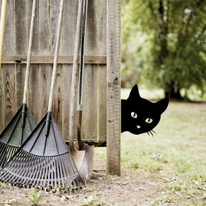 Cat Garden Decor Kitty Yard Art, Fence Decor, Garden Art, Cat Garden Ornament, Metal Fence Ornament,  Gift for her, Outdoor Garden Decor