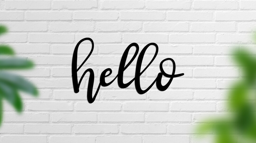 Hello ,metal Cursive Word Sign, Sign,metal Wall Art, Metal Wall Decor ...