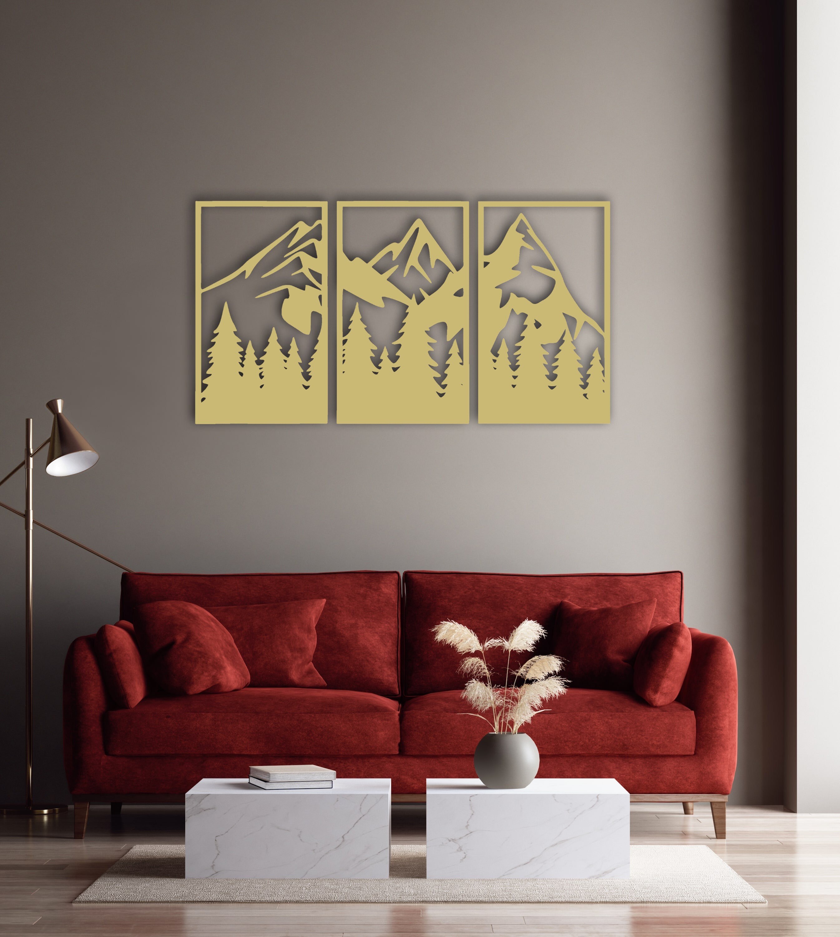 Mountain Metal Panel Wall Art Decor, Mountain Range View, Nature and ...