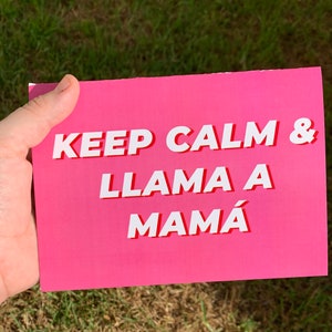 Keep Calm y Llama a Mama-kaart | Afdrukbare kaart | Latinx-kaart