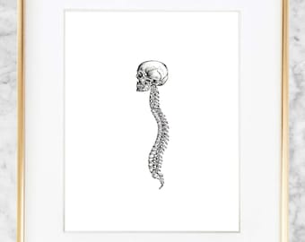 Minimalist lateral skeleton pen sketch – Print