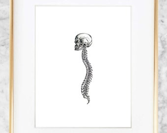 Minimalist lateral skeleton pen sketch – Print