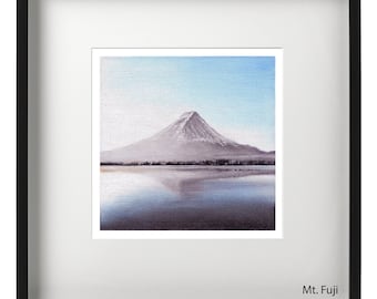 Mountain Mini Oil Painting series, Print – 10x10in. – 9 mountains available! – Chamonix, Tetons, Matterhorn, Hood, Etc.