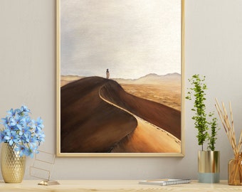 Dunes namibiennes, peinture à l'huile (impressions), 18 x 24, 2018