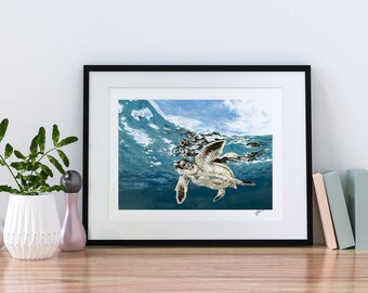 Baby Sea Turtle, Oil – Print