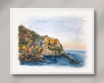 Watercolor Painting of Cinque Terre – Print