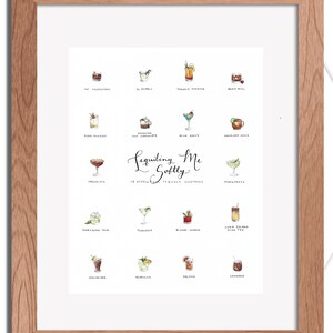 Bar Cart Art: "Tequiling Me Softly" – Watercolor, 8x10in, Tequila cocktails