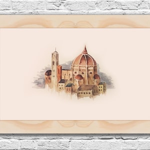 Watercolor paintings of Florence, Rome, Venice Print image 2