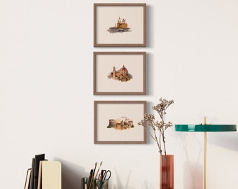 Watercolor paintings of Florence, Rome, Venice – Print