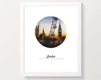 Watercolor Paintings of Your Favorite Cities, Destination Series, 5x7 Prints – Santorini, London, Barcelona, and more!