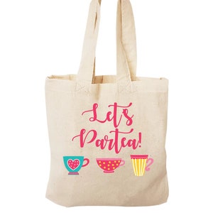 6 Tea Party Treat Bags, Let's Partea, Tea Party Party Favor Bags, Tea Party Favors, Tea Party Bags, Tea Party Decor, Tea Party, Tea Partea