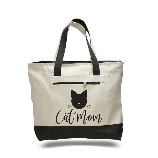 Cat Mom Tote Bag, Cat Mom, Cat Tote, Cat Tote Bag, Canvas Cat Mom Bag, Cat Mom Bag, Cat Owner Gifts, Canvas Tote Bag, Tote Bag, Canvas Bag