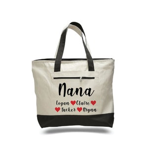 Nana Tote Bag, Nana Tote, Personalized Nana Tote Bag, Personalized, Canvas Bag, Nana Bag, Nana Gifts, Mother's Day Gifts, Canvas Tote Bag