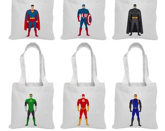 Super Hero Party Favor Bags - Set of Six Bags