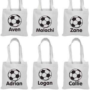 6 Soccer Treat Bags, Soccer Party, Soccer Party Favor Bags, Soccer Party Favors, Party Favor Bags, Cotton Party Bags, Soccer Party Decor