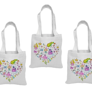 3 Fairy Tale Treat Bags, Fairy Tale Party Favor Bags, Princess Knight Dragon Party Gunsten, Fairy Tale Party Bags, Fairy Tale Party Decor