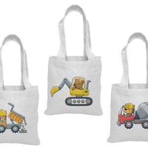 3 Construction Treat Bags, Construction Party Favor Bags, Construction Party Favors, Construction Party Bags, Construction Party Decor, Bags