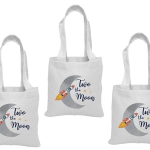 3 Two The Moon Treat Bags, Two The Moon Birthday Party, Two The Moon, Party Favor Bags, Space Goodie Bags, Treat Bags, Space Party, Gift Bag