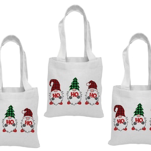 3 Gnome Christmas Treat Bags, Christmas Party Favor Bags, Christmas Party Favors, Christmas Party Bags, Christmas Goodie Bags, Christmas Bag