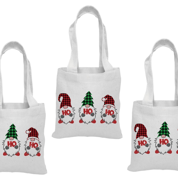 3 Gnome Christmas Treat Bags, Christmas Party Favor Bags, Christmas Party Favors, Christmas Party Bags, Christmas Goodie Bags, Christmas Bag