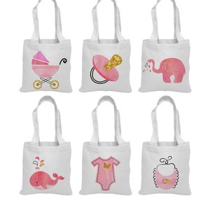 Set of 6 Baby Shower Treat Bags, Baby Shower Gift Bags, Baby Shower Goodie Bags, Baby Shower, Baby Shower Bags, Baby Shower Party Favor Bags