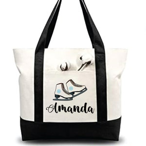 Personalized Ice Skater Tote, Ice Skating Tote, Personalized Tote Bag, Personalized, Canvas Bag, Ice Skater Gifts, Ice Skater, Tote Bag, Bag