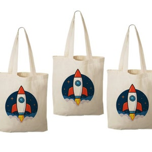 3 Rocket Treat Bags, Rocket Party Favor Bags, Space Party Favors, Rocketship Party Bags, Space Party Decor, Rocket Party, Rocket Gift Bags