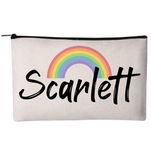 Personalized Rainbow Cosmetic Bag, Makeup Pouch, Cosmetic Bag, Pouch, Rainbow Make Up Bag, Cosmetic Pouch, Rainbow, Custom Pencil Pouch, Bag