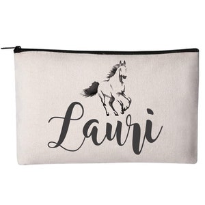 Horse Cosmetic Bag, Makeup Pouch, Cosmetic Bag, Pouch, Zippered Pouch, Horse Make Up Pouch, Cosmetic Pouch, Bag, Horse Pencil Pouch, Custom