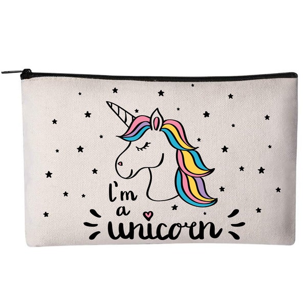 Unicorn Cosmetic Bag, Makeup Pouch, Cosmetic Bag, Pouch, Zippered Pouch, Unicorn Make Up Pouch, Cosmetic Pouch, Bag, Unicorn Pencil Pouch