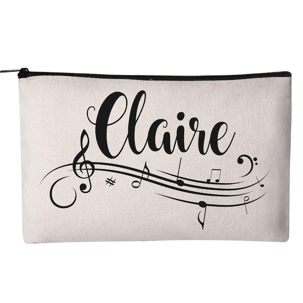 Pencil Pouch, Music Pouch, Musician Gift, Pouch, Zippered Pouch, Personalized Pouch, Custom Pencil Pouch, Pouch, Personalized, Case, Music