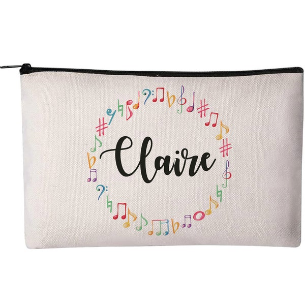 Pencil Pouch, Music Pouch, Musician Gift, Pouch, Zippered Pouch, Personalized Pouch, Custom Pencil Pouch, Pouch, Personalized, Case, Music