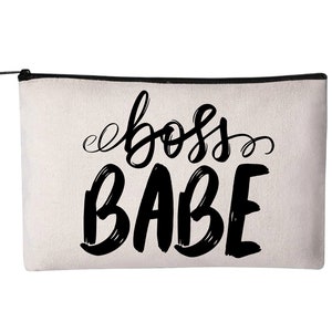 Boss Babe cosmetische tas, make-up zakje, cosmetische tas, rits zakje, Boss Babe Make Up Tas, cosmetische zak, tas, baas Babe Tas, Baas